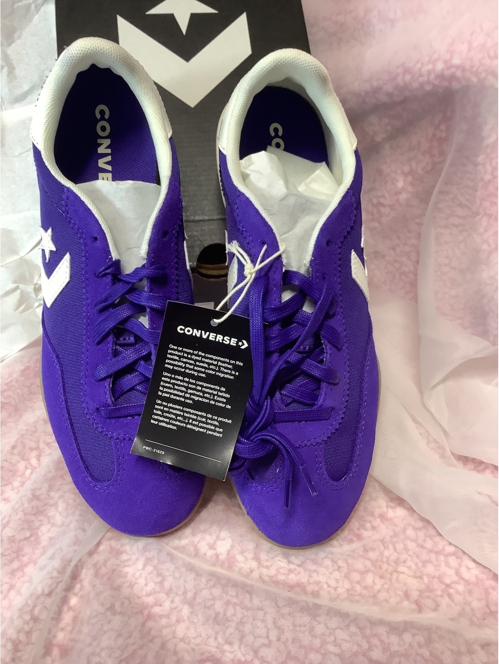 Converse Purple Suede Sneakers with Gum Sole, Size 7.5 US Men 9 women